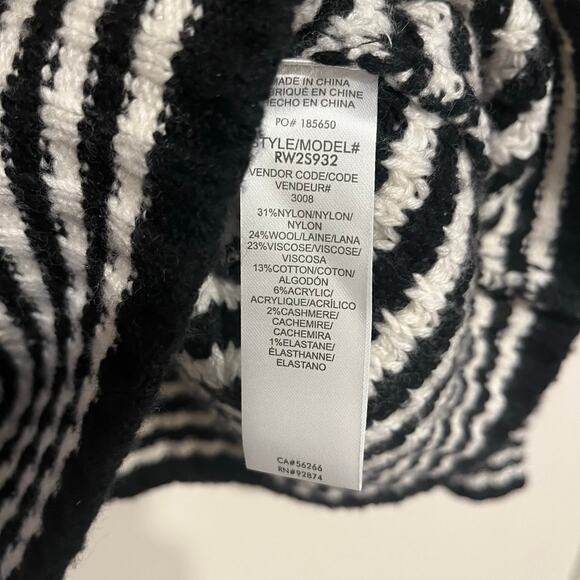 Splendid x Cella Jane Blog Knit Sweater Black White Stripe Wool Cashmere Medium - Picture 4 of 7